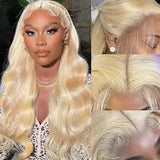 613 Blonde bodywave Lace front wigs 180%density